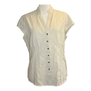 Columbia Elegant Cream Button-Up Women's Top Medium